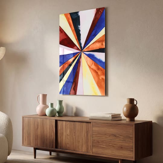 Empire Art Direct 48" x 32" Desert Layers 3 Frameless Free Floating Tempered Art Glass Wall Art